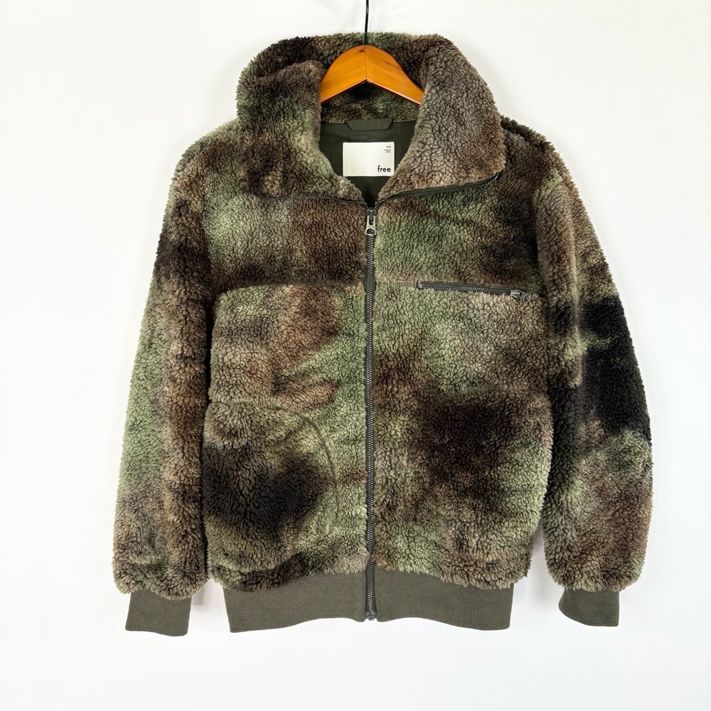 Wilfred Free Teddy Jacket Green Camo Bomber Size XXS